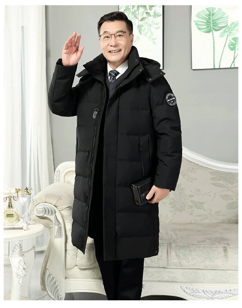 الرجال الشتاء مبطن السترات الدافئة أسفل معاطف السترة سترة يندبروف سترة منفوخة مقنعين عالية الجودة الفاخرة طويلة الحشو HXY294 #6