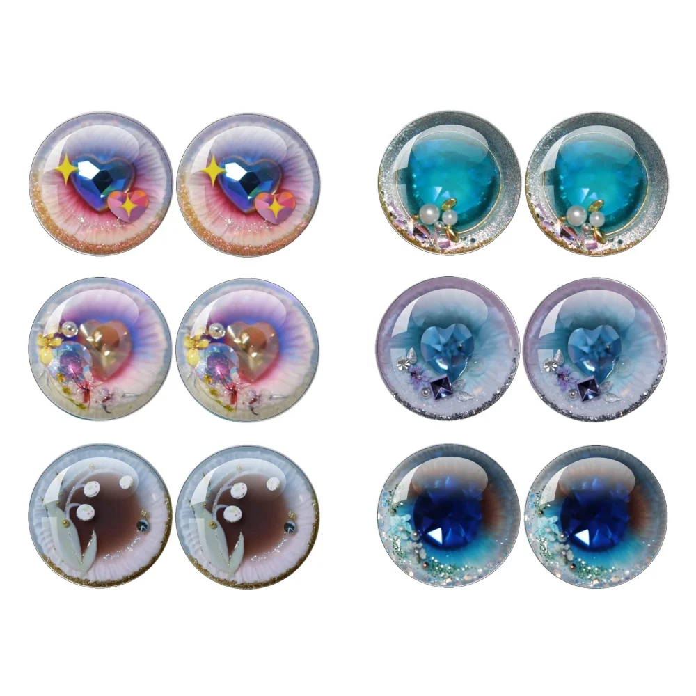 12 قطعة Blyth BJD دمية العين الزجاج كابوشون عيون السحر متعدد الإكسسوارات DIY بها بنفسك اللون بليث دمية عيون نمط الحرف