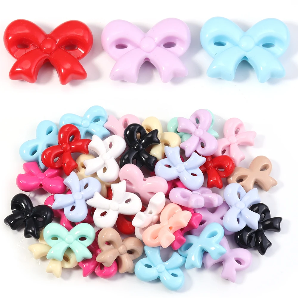 10 Stück 23,5 x 31 mm Acryl-Bogenperlen, bunte Schleife, lose Distanzperlen für Schmuckherstellung, DIY-Armband, Telefon, Schlüsselanhänger, Zubehör