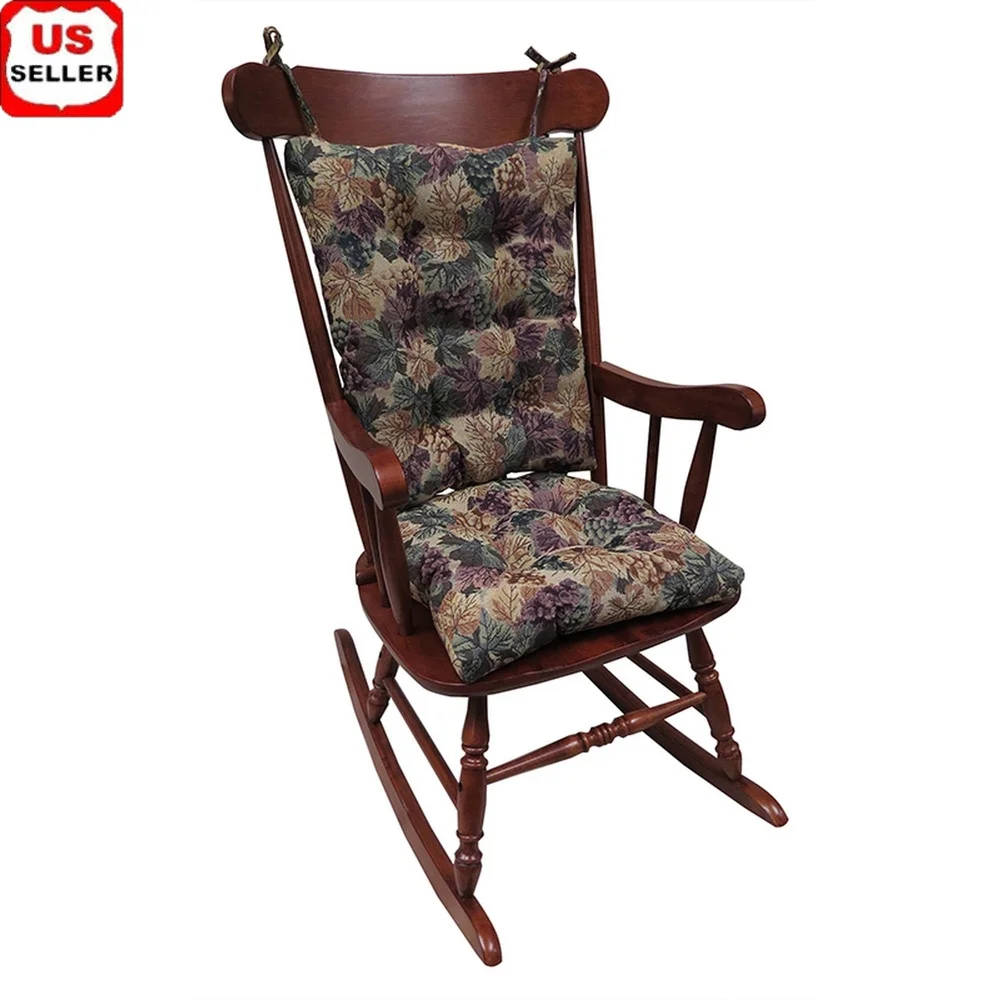 

Slip Resistant Rocking Chair Cushions Set Tufted Indoor Use Comfortable Fit Most Chairs Contemporary Design Easy Care