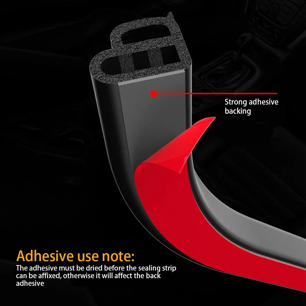 1/2/5M Double L Type Car Door Seal Strips Noise Insulation Windproof Weatherstrip Rubber Seals Sticker Auto Interior Accessorie