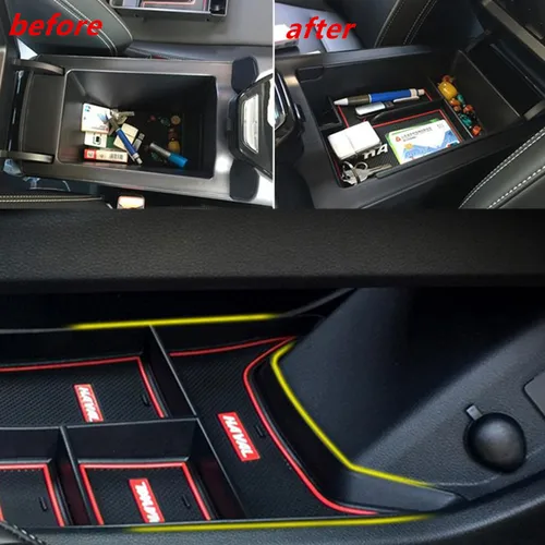 Imagen 2 del producto Caja de almacenamiento de reposabrazos para consola central, pegatinas de cubierta ABS para GWM HAVAL H6 2021-2024, accesorios para coche, ABS, 1 ud.