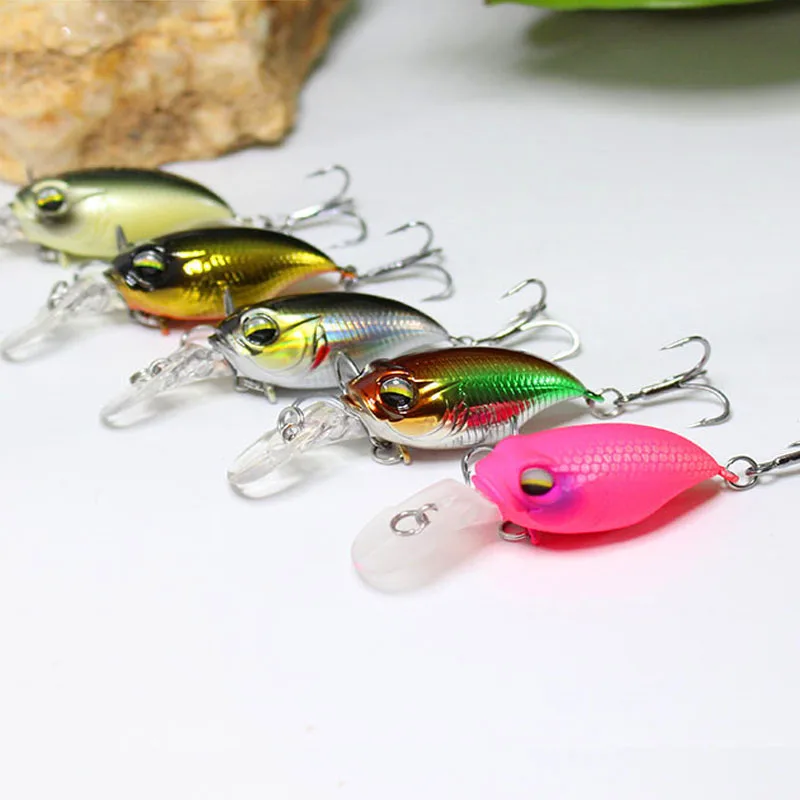 

1pcs Crank Fishing Lure Artificial Hard Baits 38mm/6g Crankbait Jerkbait Wobbler Fishing Tackle Good Treble Hooks Tackle