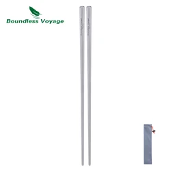 Boundless Voyage Titanium Chopsticks with Carry bag for Convenient Storage & Packing - Utensils for Camping, Hiking & Home