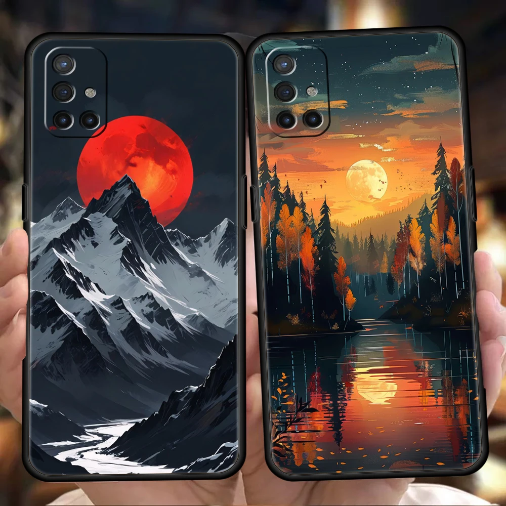 

Phone Case For Oneplus 10T 11 R10 Nord N100 N200 N10 10 7 8 9 7T 8T 9R 9RT CE 2 Z Pro 5G Soft TPU Cover Mountain Forest Capa Bag