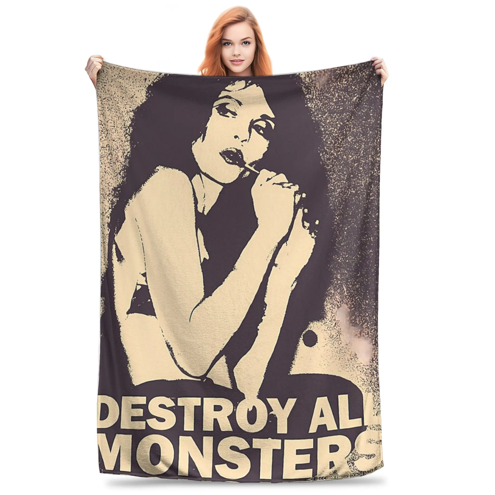 

Destroys All Monster's Band Blanket Breathable Flannel Sofa Throw Blanket for Home Bedroom Outdoor Throws Bedspread Quilt