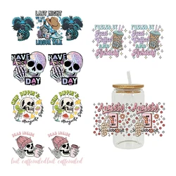 3D UV DTF Transfers Stickers 16oz Cup Wraps Halloween Death Printed For DIY Glass Ceramic Metal Leather Etc. D19410