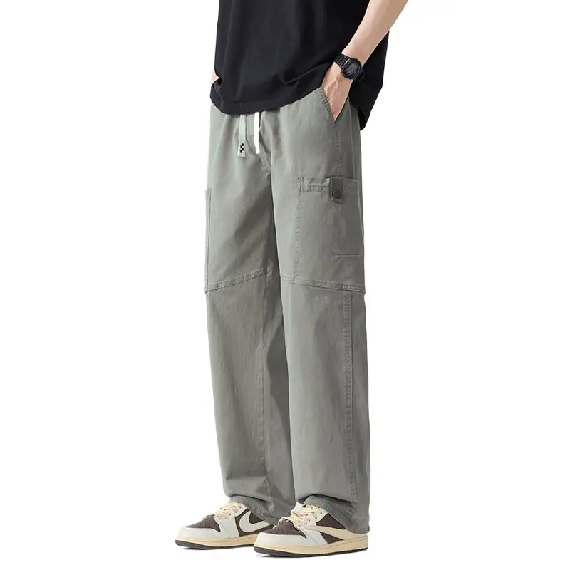 Men's Outdoor Cotton Work Trousers Summer Thin Cool Straight Loose Casual Fashionable Pants Comfortable Breathable Long Trousers view 5