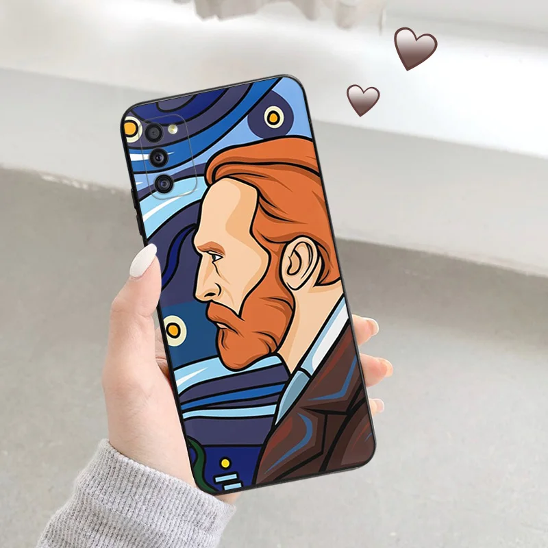 Soft Silicone Phone Case For A30 A15 A14 A13 A12 A11 A25 A24 A23 A22 A21S A20 A10 Van Gogh Starry Night Matte Protect Cover image 4