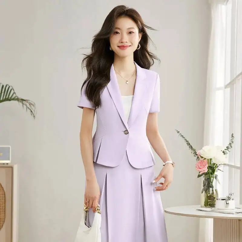 

Формальные элегантные деловые костюмы с юбкой и топами, летняя профессиональная офисная одежда, пиджаки, карьерная одежда для интервью