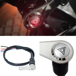 Motorcycle turn button Switch ON+OFF Handlebar Mount Push Button Work Light Control 12V Red LED For Headlight Fog Light