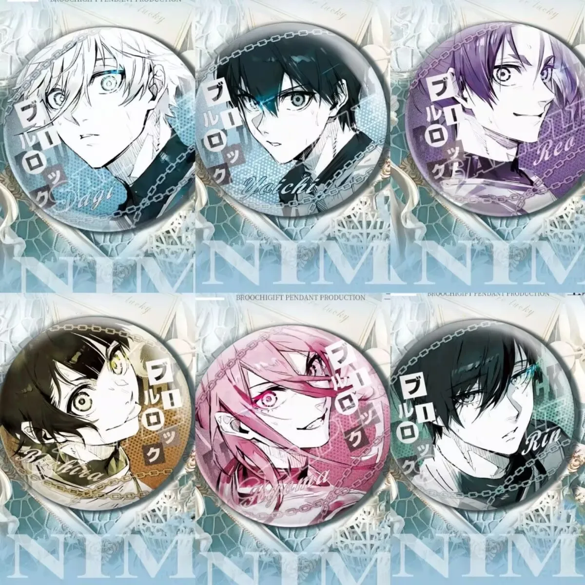 The "Blue Prison" peripheral badge and the "Bee Joy Return, Imperial Shadow, Thousand Pieces" doujin peripheral tinplate badge