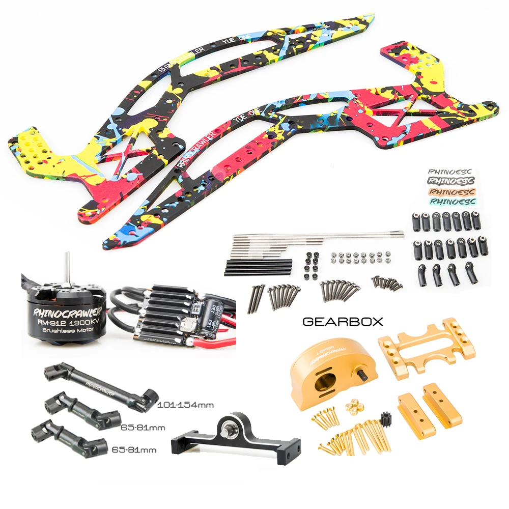 Rhino RC Cralwer Chassis Rig 7075 Aluminum YUE ONE Shafty Full Kits for Axial Capra Axles