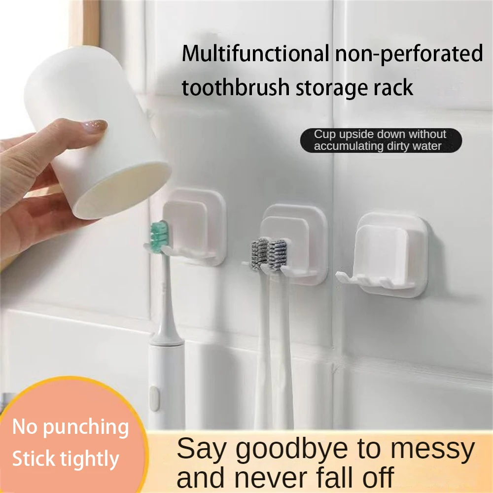 Toothbrush Stand Rack Organizer Electric Toothbrush Wall-Mounted Holder Space Saving Toothpaste Holders Bathroom Accessories