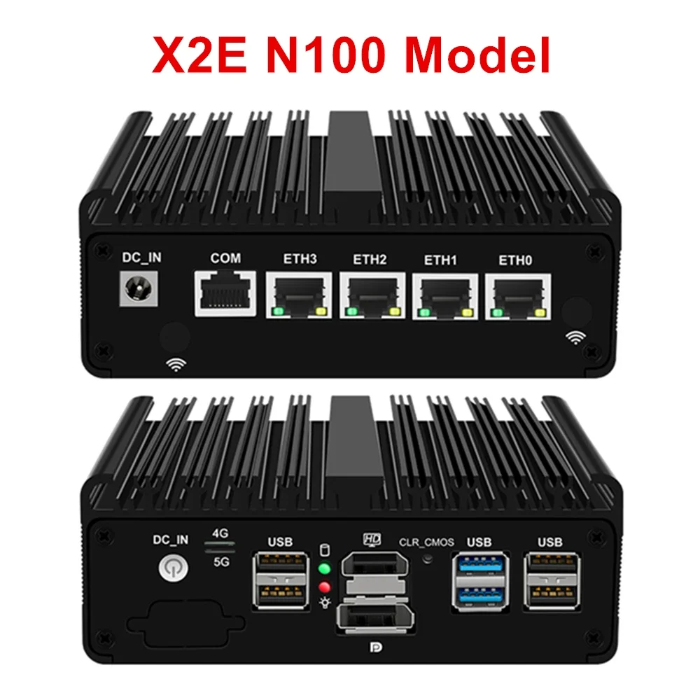 Penawaran Super Intel N100 Router Firewall PC Mini tanpa kipas ditingkatkan PC 4x i226-V 2.5G komputer Solid Proxmox ESXi pfSense OPNsense