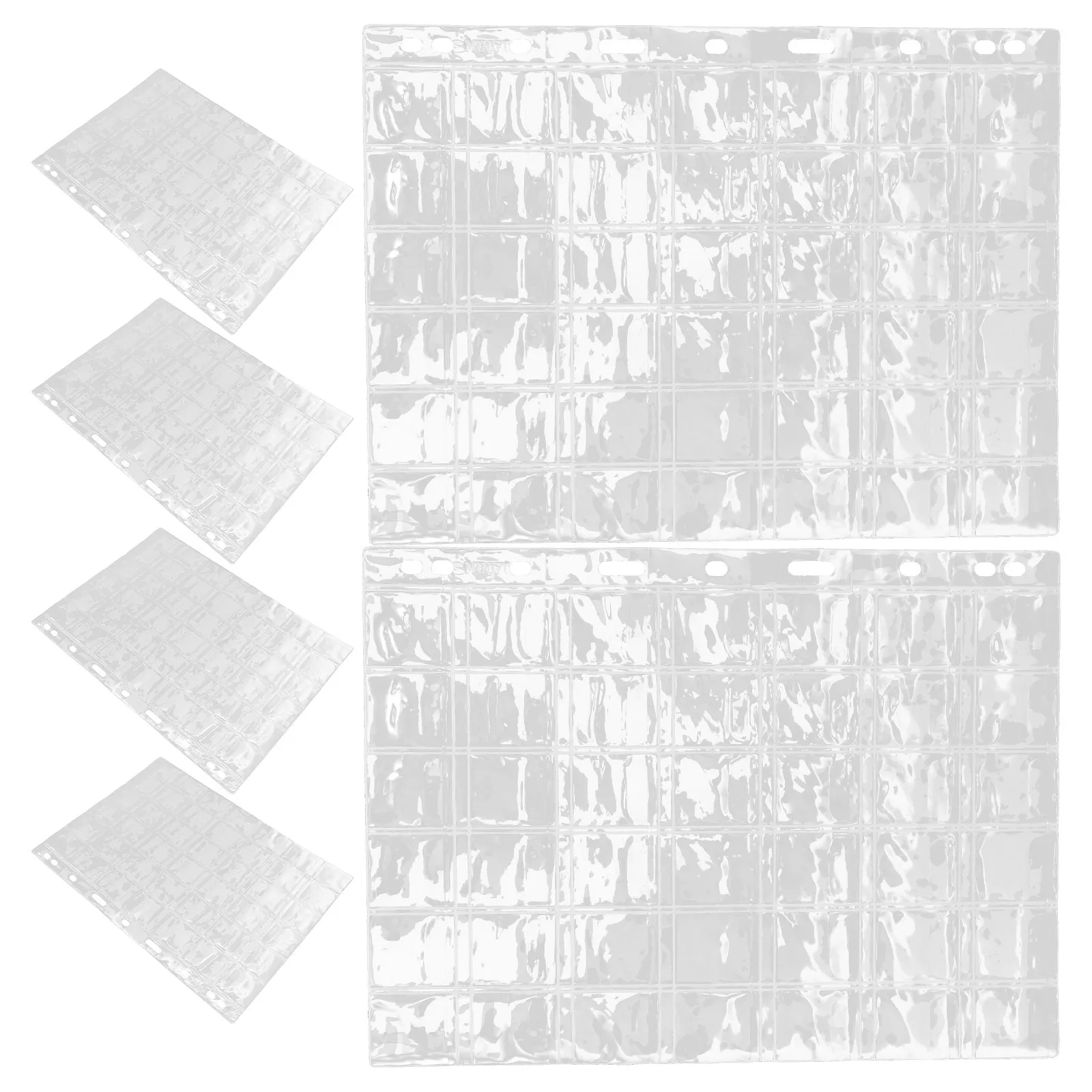 6pcs Coin Collector Supplies Stamp Collection Inserts Pvc Coin Holders For Stamps Coins Jewelry Storage Pages Loose-Leaf Album