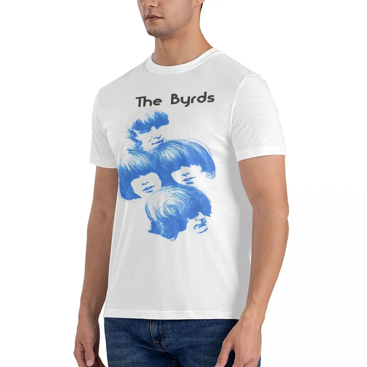 Men's T-Shirts Fan Vintage 100% Cotton Tees Short Sleeve T-The Byrds T Shirt Crew Neck Tops Unique