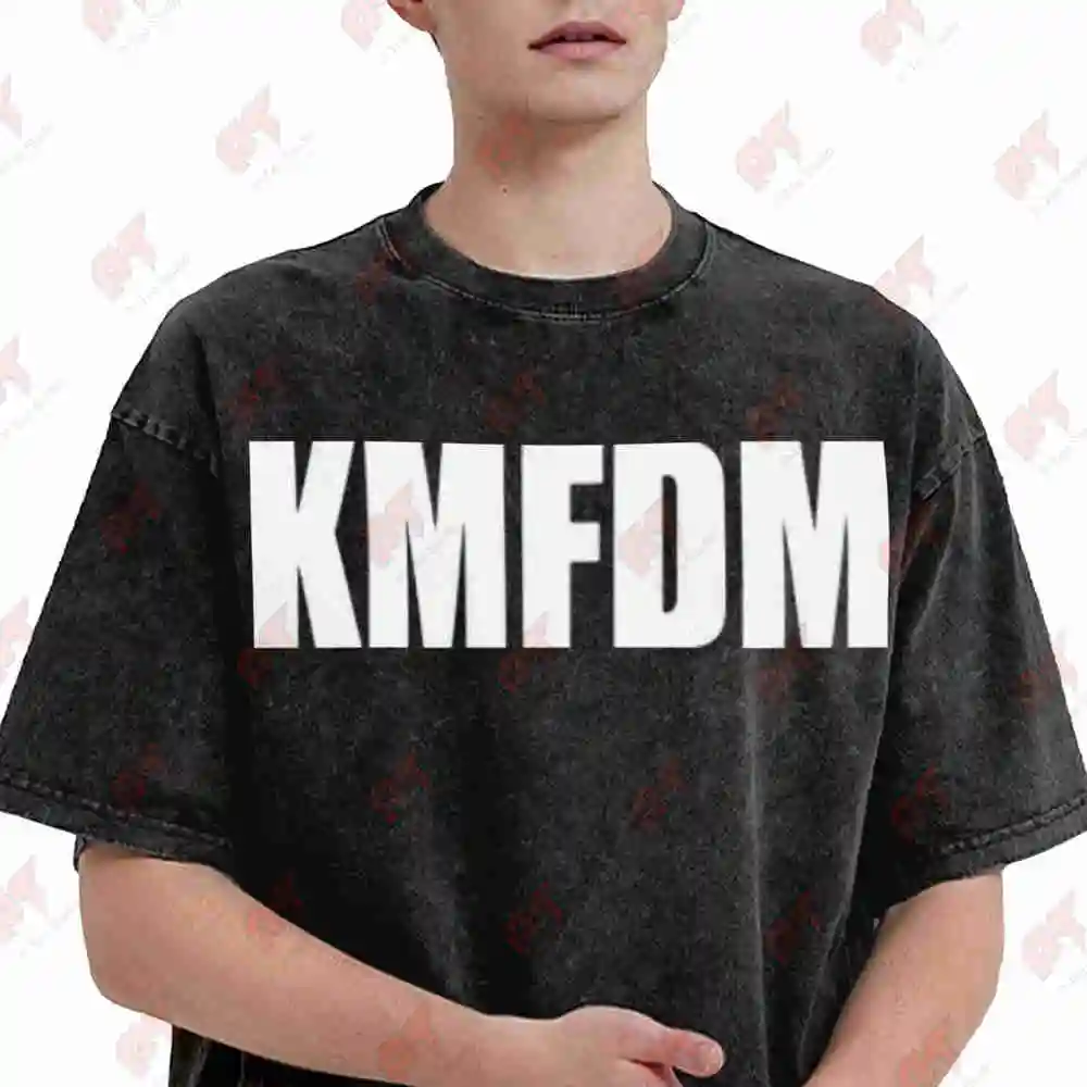 Kmfdm Vintage Washed Tee Pure Cotton T-Shirt