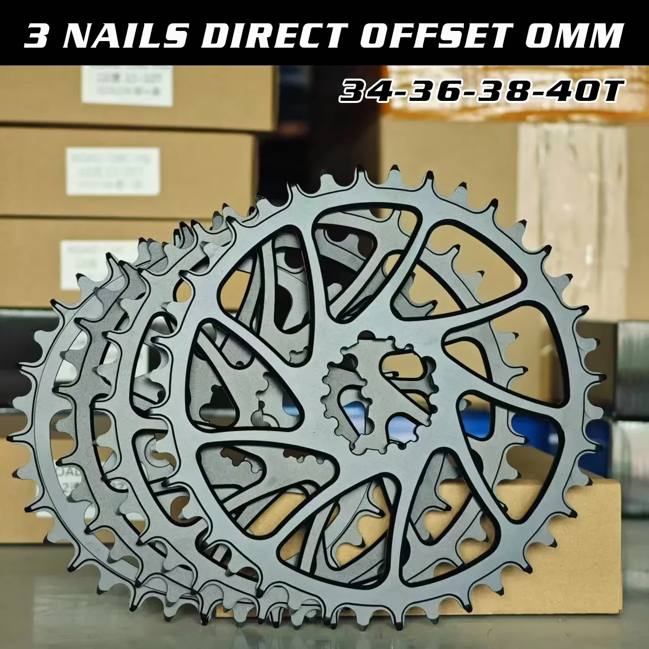 

GOLDIX 0mm Offset Bicycle Chainring Narrow Wide Teeth 3-Bolt Direct Mount 34T 36T 38T 40T for SRAM 3-Bolt Bicycle Crankset