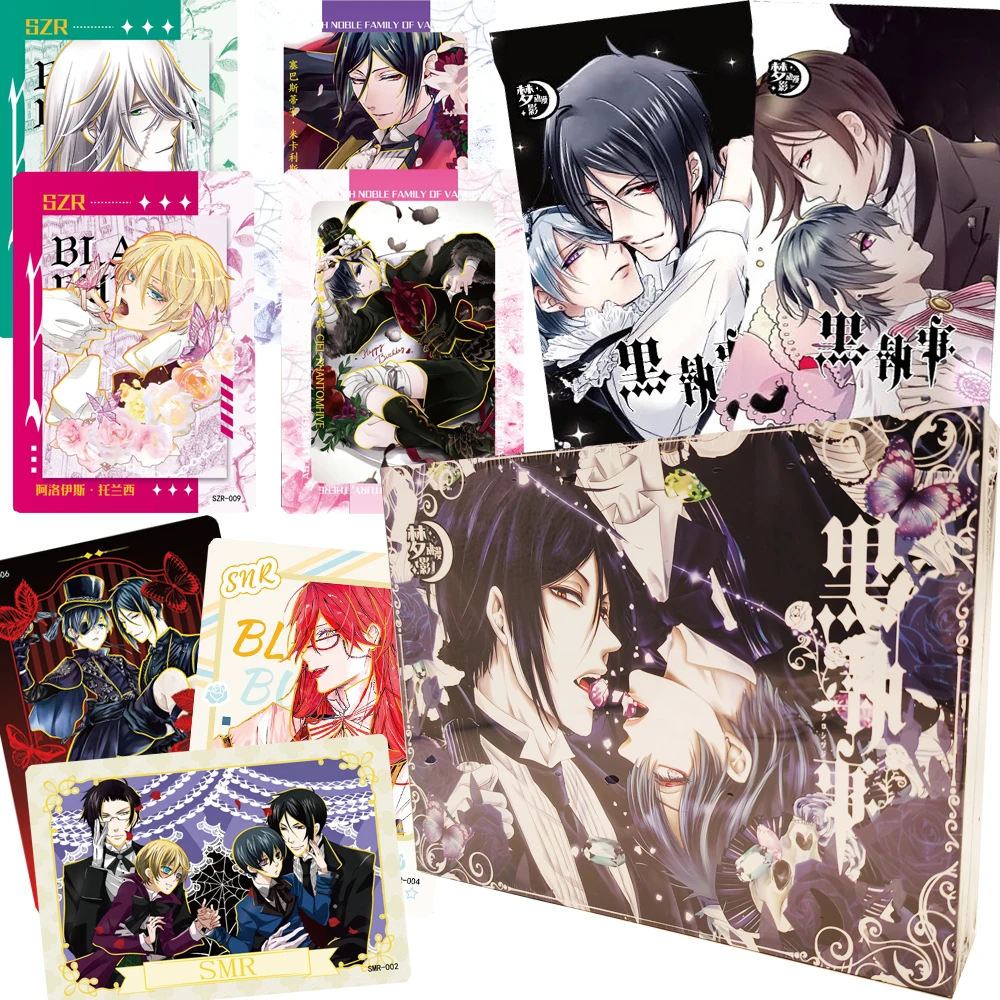 Black Butler Collection Cards Classic Popular Fantasy Anime Retro Trendy Character Portrait Cards Children Surprise Unique Gifts