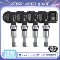 XTOOL TS100 315MHz 433MHz Programmable Tire Pressure Monitoring System Sensor TPMS Work With TP150 IP819TP Metal Version 2 in 1