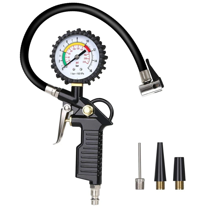 

Car Tire Pressure Gauge 220 PSI Tire Inflator With Pressure Gauge Air Compressor For Cars Motorcycles Bicycles