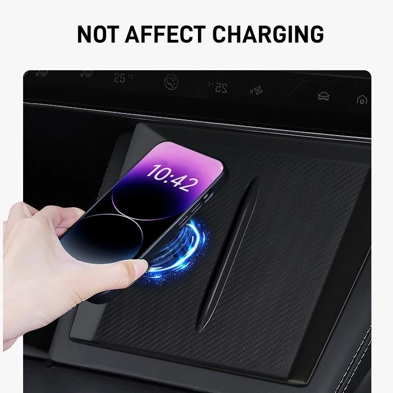 ل تسلا نموذج 3 هايلاند 2024-up سيليكون لوحة شحن لاسلكية سجادة ضد الإنزلاق الغبار واقية شاحن غطاء وقائي اكسسوارات السيارات