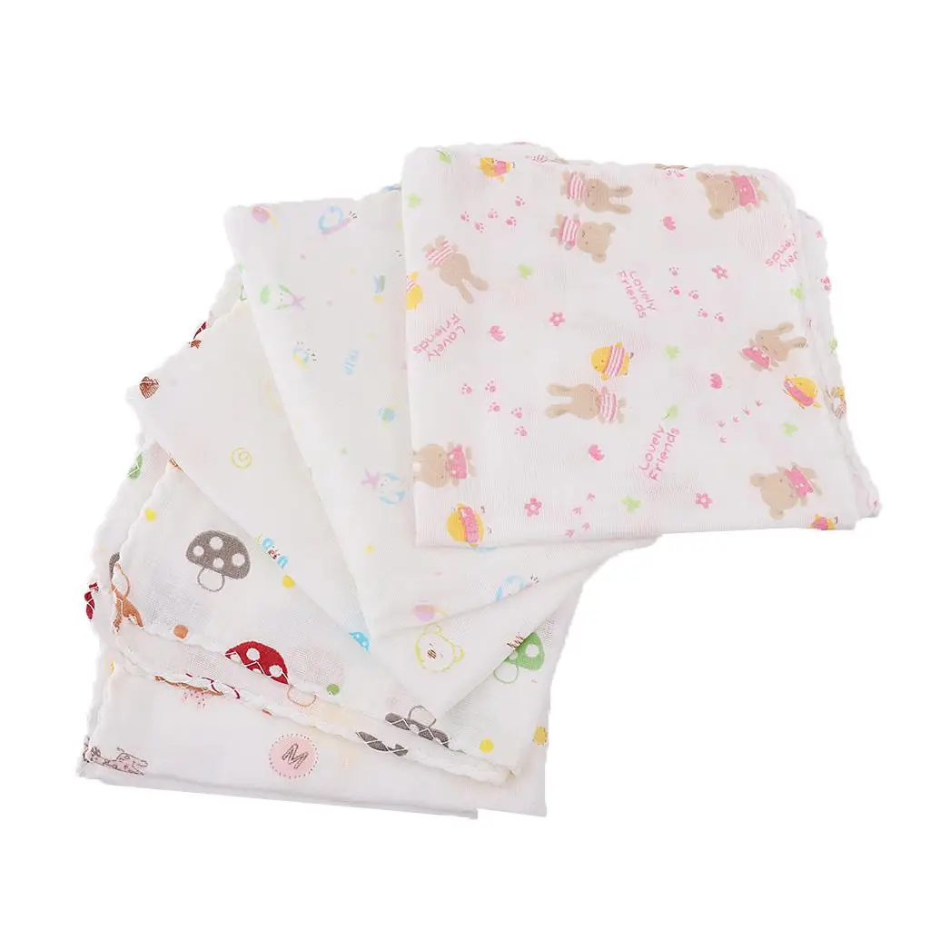 

5Pcs Baby Boy Girl Saliva Bib Soft Breastfeeding 2x Diapers