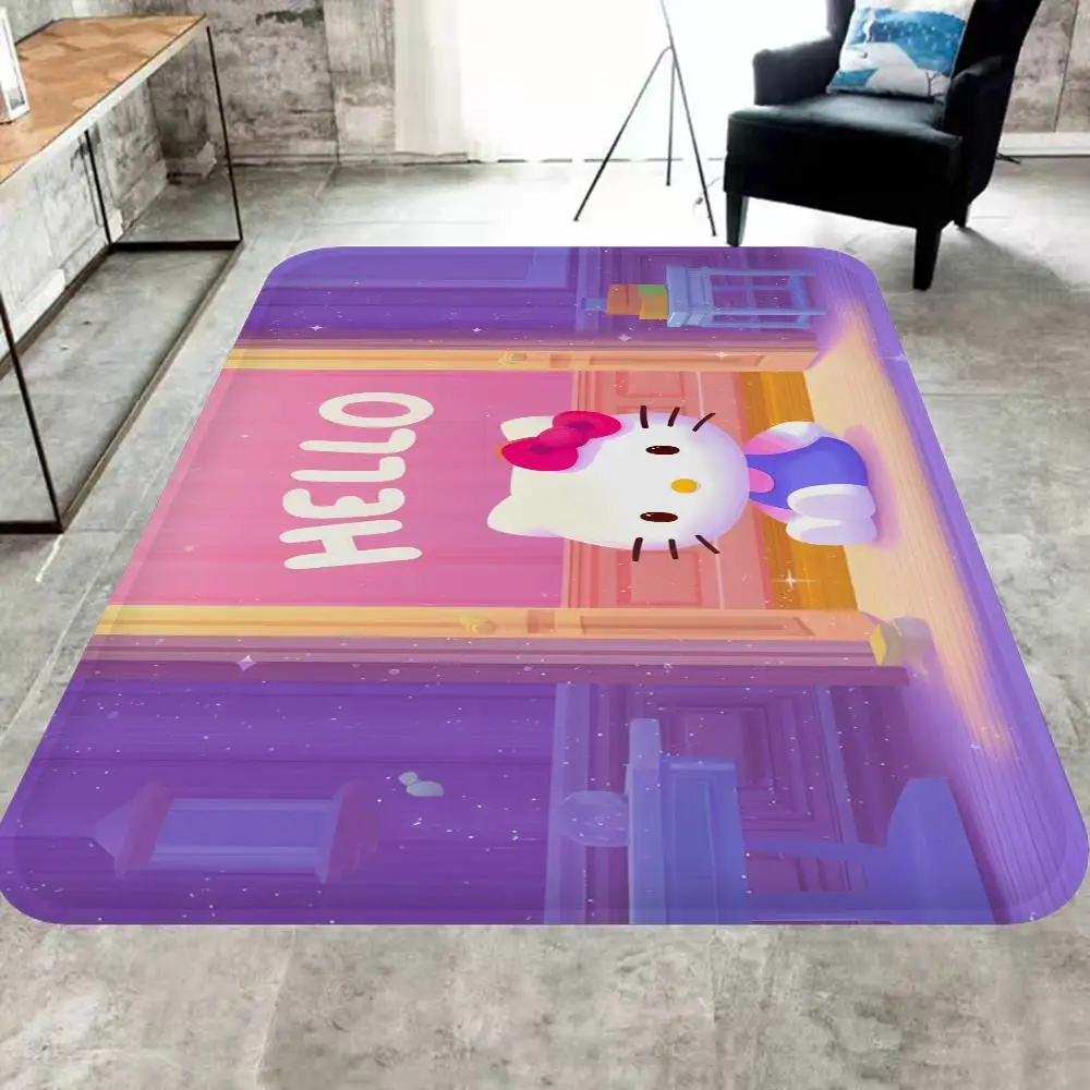 H-Hello-K-KittySS Anime Hallway Carpet Non-Slip Laundry Room Mat Laundry Decor Balcony Child Living Room Toilet Rug