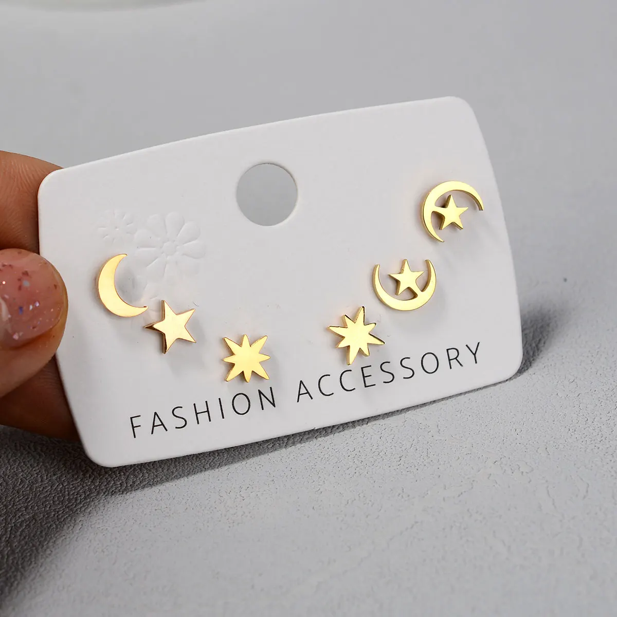 Stainless Steel Earrings Small Cute Butterfly Star Moon Heart Stud Earrings Set Punk Piercing Earing Women\'s Minimalist Jewelry