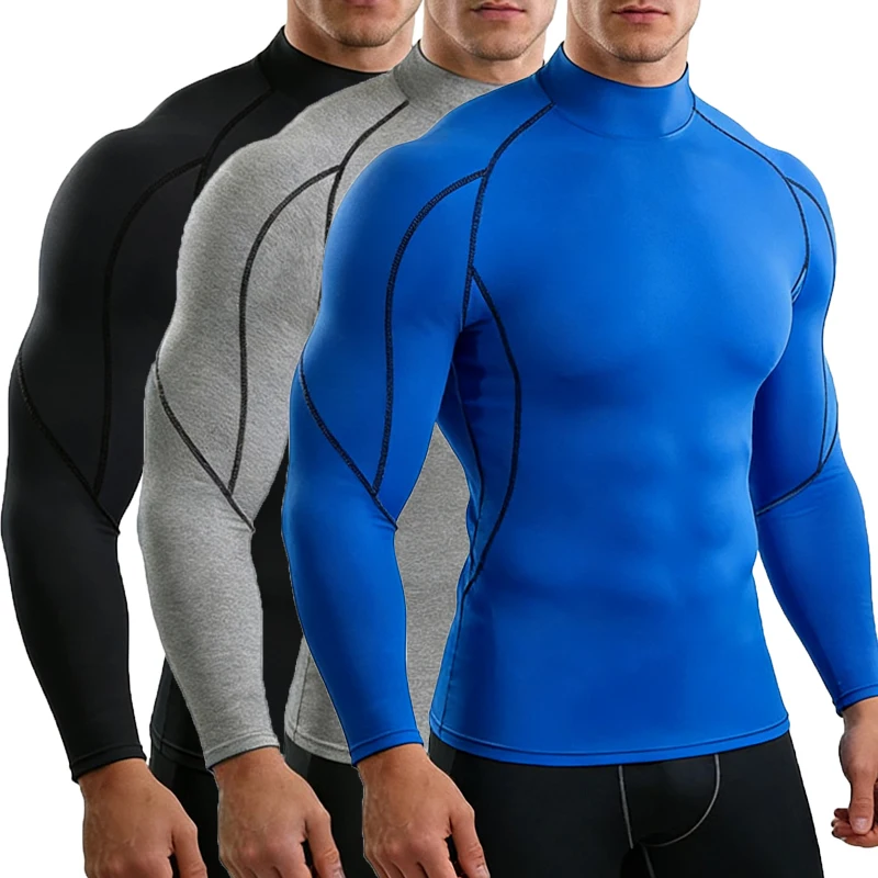 

Мужская футболка для бега, быстросохнущая, для бодибилдинга, спортивная, с длинным рукавом, компрессионная, облегающая, для фитнеса, рашгард, для спортзала