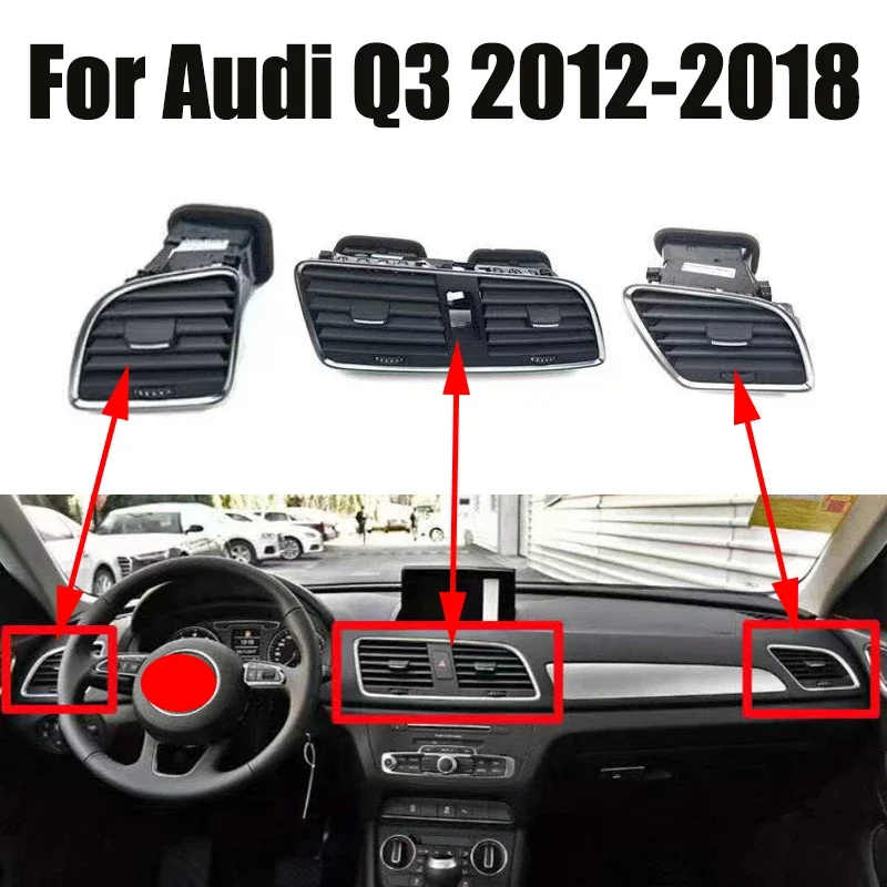 For Audi Q3 2012-2018 Center Console Air Outlet Car Interior Accessories Air Conditioning Vent Dashboard
