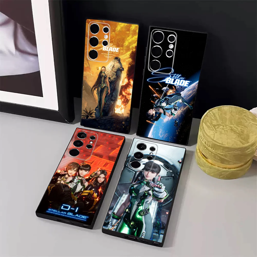 B-Blade Stellar Game Phone Case For Samsung S24,23,22,30,21,10,9,Ultra,Plus,Lite,FE,5G Black Soft Case