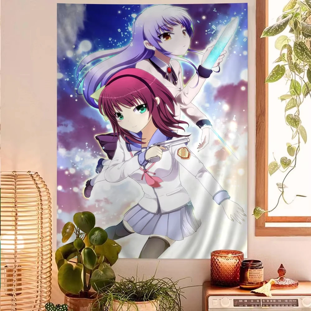 VIKAMA Angel Double Character Tapestry Wall Hanging Home Decor for Bedroom Living Room Dorm Cute Japanese Aesthetic