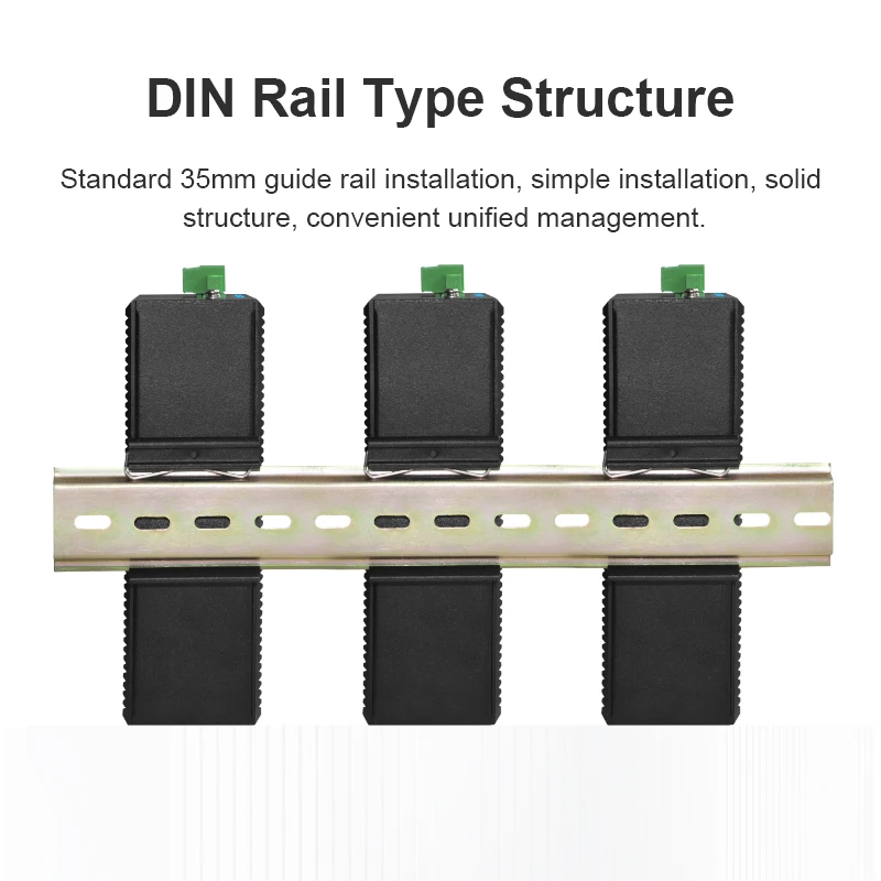 JT-COM 5/8 포트 풀 기가비트 산업용 이더넷 스위치, DIN 레일 IP40, 6KV 번개 보호, 10/100/1000Mbps -40 ~ 85 °C