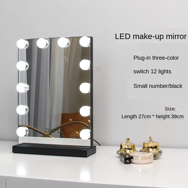 

Internet Celebrity Makeup Mirror Desktop LED Light Mirror Dressing Mirror Bulb Large Household Fill Light Mirror Desktop