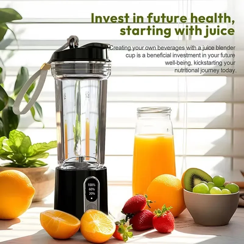 500ml Wireless Portable Juicer,USB Rechargeable Intelligent Juice Cup,Small Kitchen Blenders,Camping Mixer Ice Crusher,Healthy