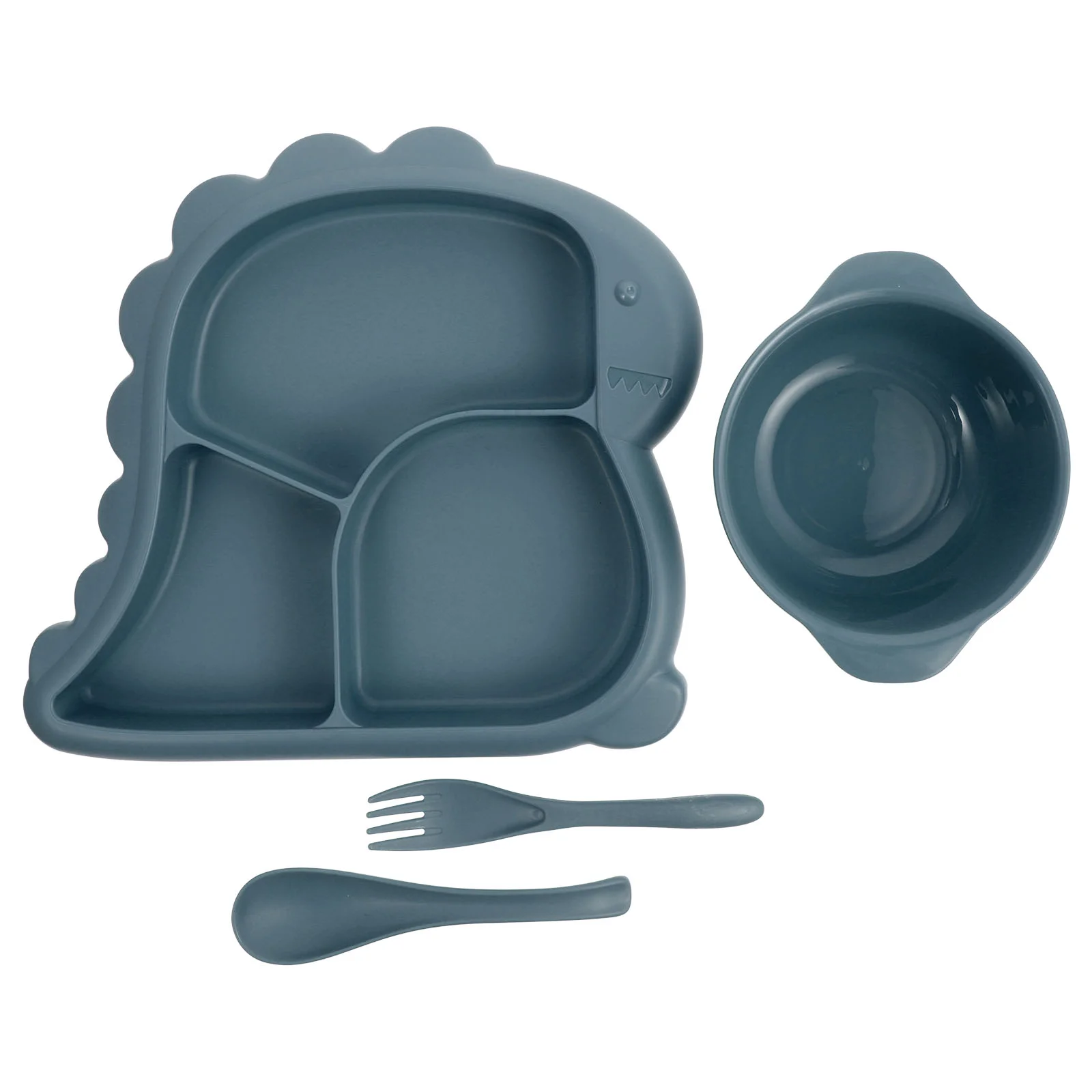 1 Set Toddler Dinosaur Plate Kids Divided Plate Children Bowl Toddler Fork Spoon toddler spoon fork kids spoon fork