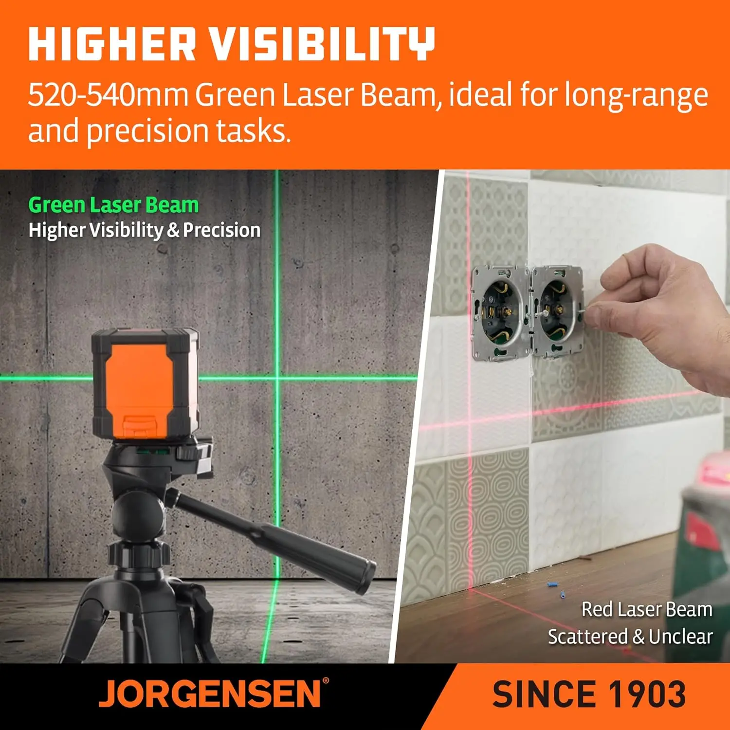 Green Laser Level with Tripod, 65 FT Self-Leveling Cross Line, 360° Magnetic Base for Hanging & Renovation