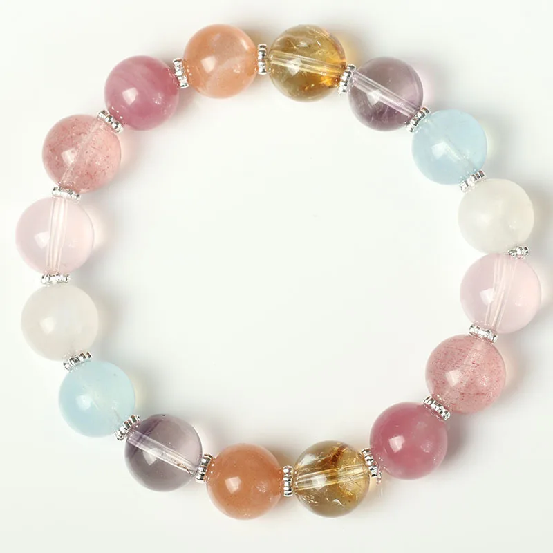 

Natural Multi-treasure Crystal Bracelet, Aquamarine, Amethyst Women's Light Luxury Fashion Bracelet