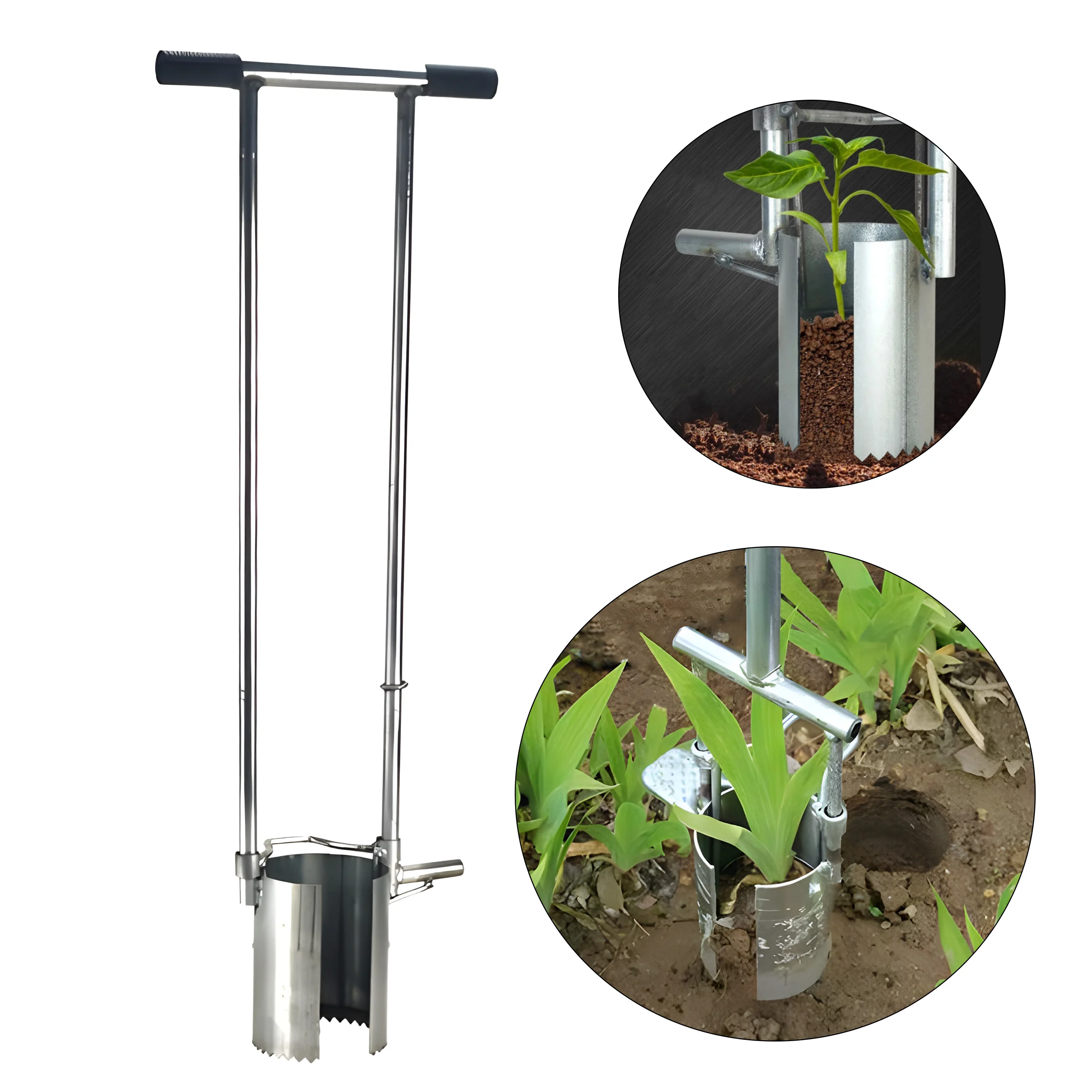 Flower Seedling Transplanter Stainless Steel Agricultural Multi-functional Sapling Transplanter Vegetables Planting Tool