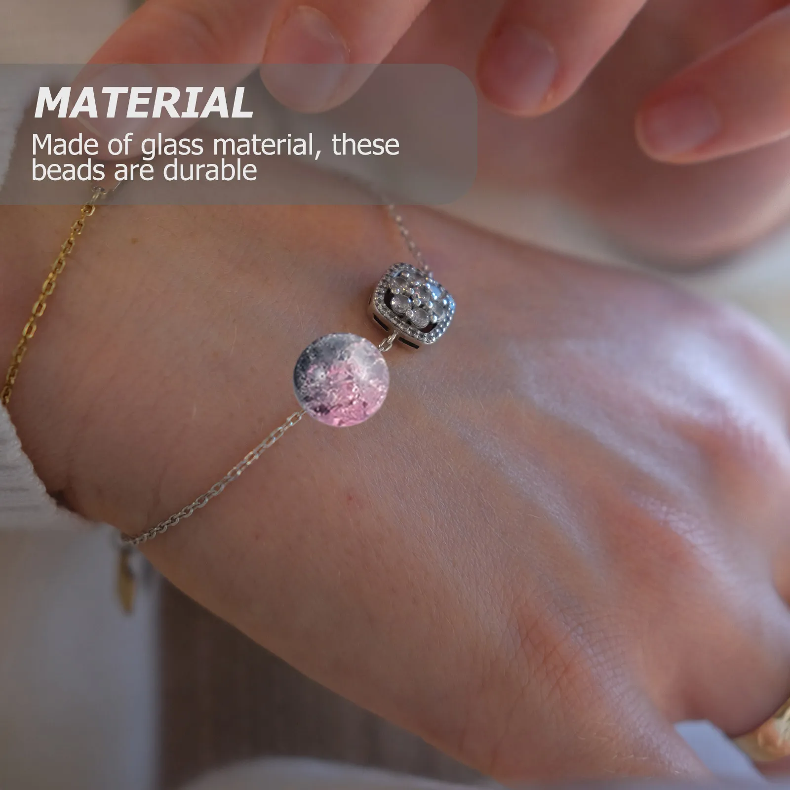 

150Pcs Glass Beads Different Shapes for Jewelry Making DIY Garland Crafts Large Hole Beads for Bracelets Glass Bead