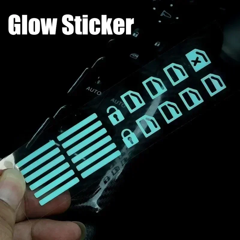 1 Set Glow-in-the-Dark Car Button Stickers - Fluorescent Green/Blue/Orange Decals for Interior Controls (Universal Fit) view 4