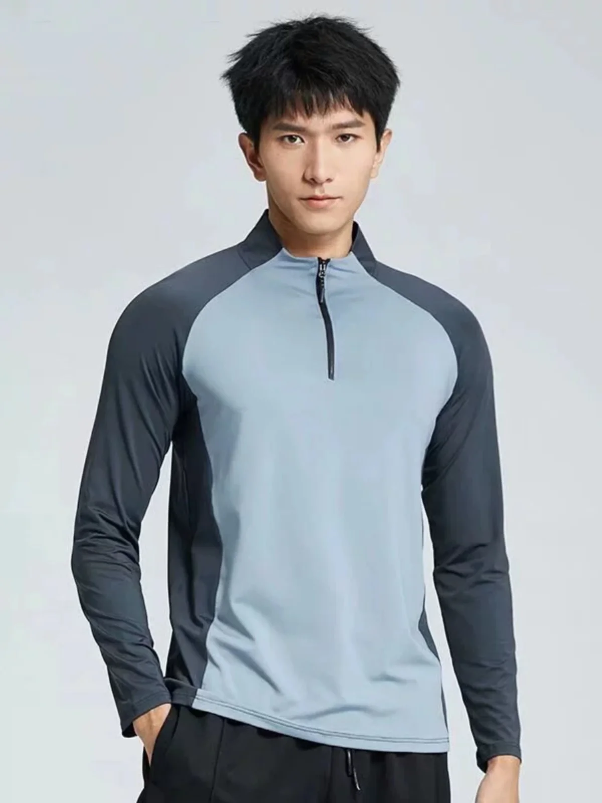 Men's Long Sleeve Running T-Shirt Quick Dry Fitness Cycling Clothing Spring Training Morning Run Mountain Climbing Top
