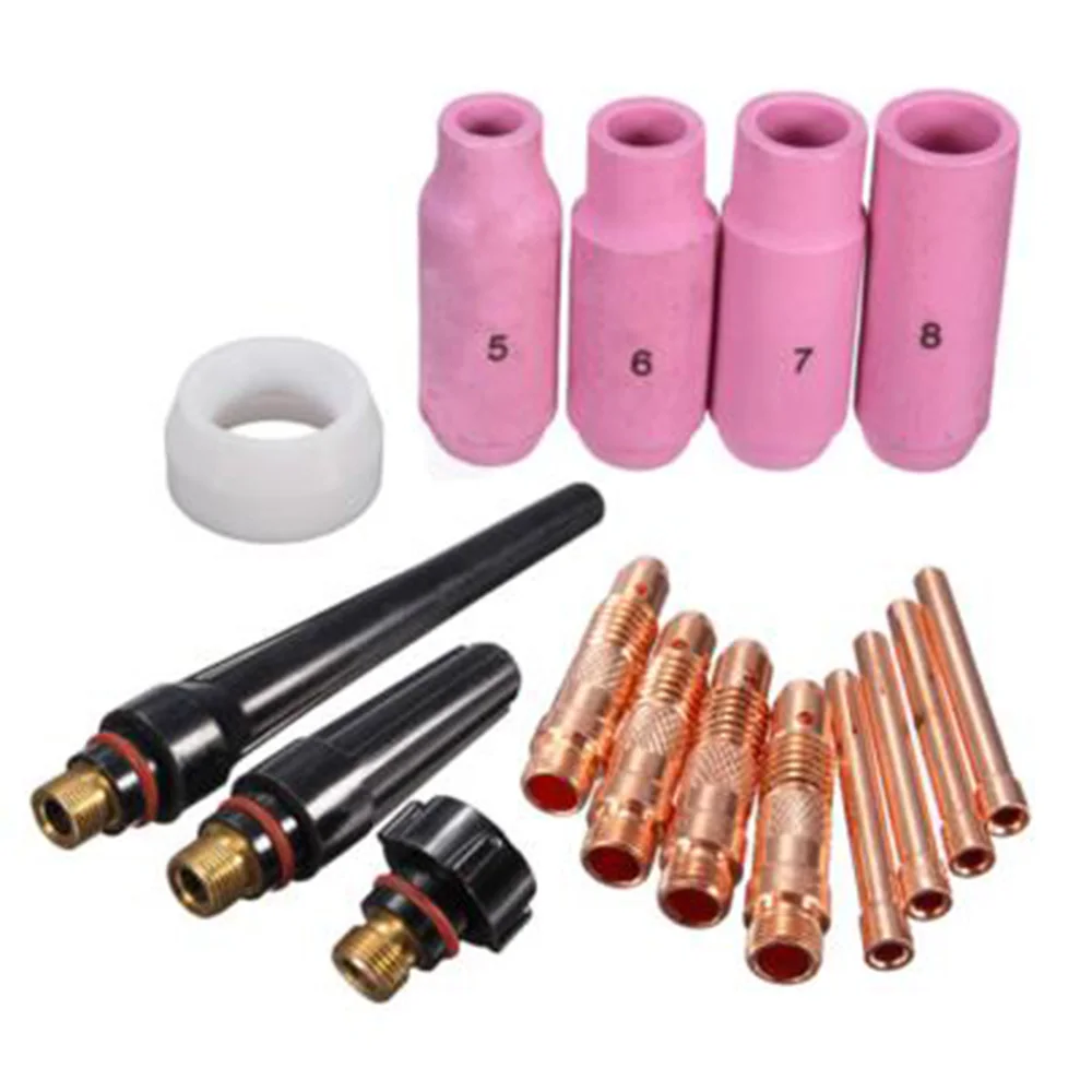 16Pcs Welding Torch Accessories Kit Copper Nozzle Contact Tip Diffuser For TIG Welding Replacement Parts
