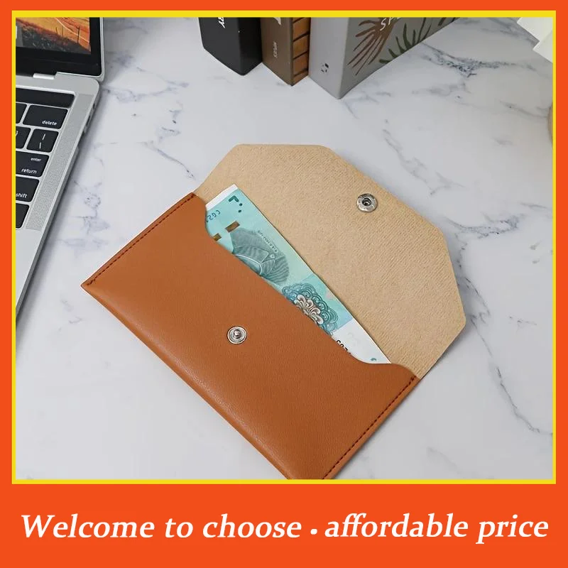 {}Leather Wallet Folder Card Holder Unisex Ultra Slim Durable PU Organiser Waterproof Storage Pouch Cash Envelope Business
