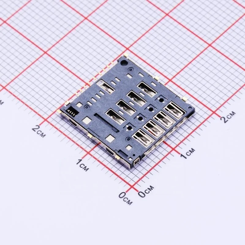 5Pcs/Lot High-Quality Sim Card Connector, Self-Elastic Microsim Card Holder, Thickness 1.5mm, 9P Smd, with Card Detection, Gold-Plated Contacts
