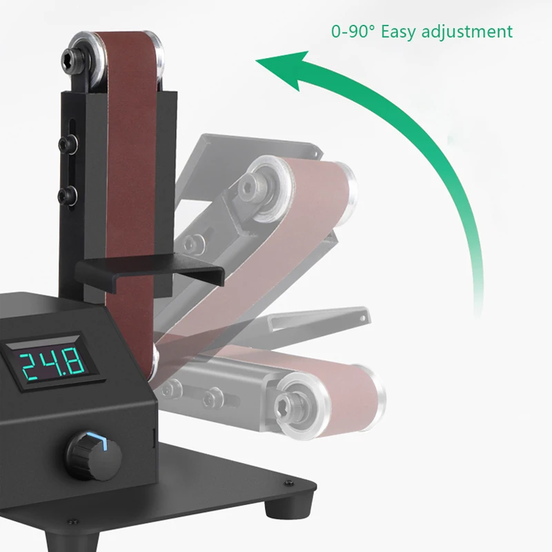 Minilijadora de correa eléctrica con ajuste de 0-90 °, pulidora de bricolaje, accesorio de lijadora de correa con Motor 775/795, opción de 7