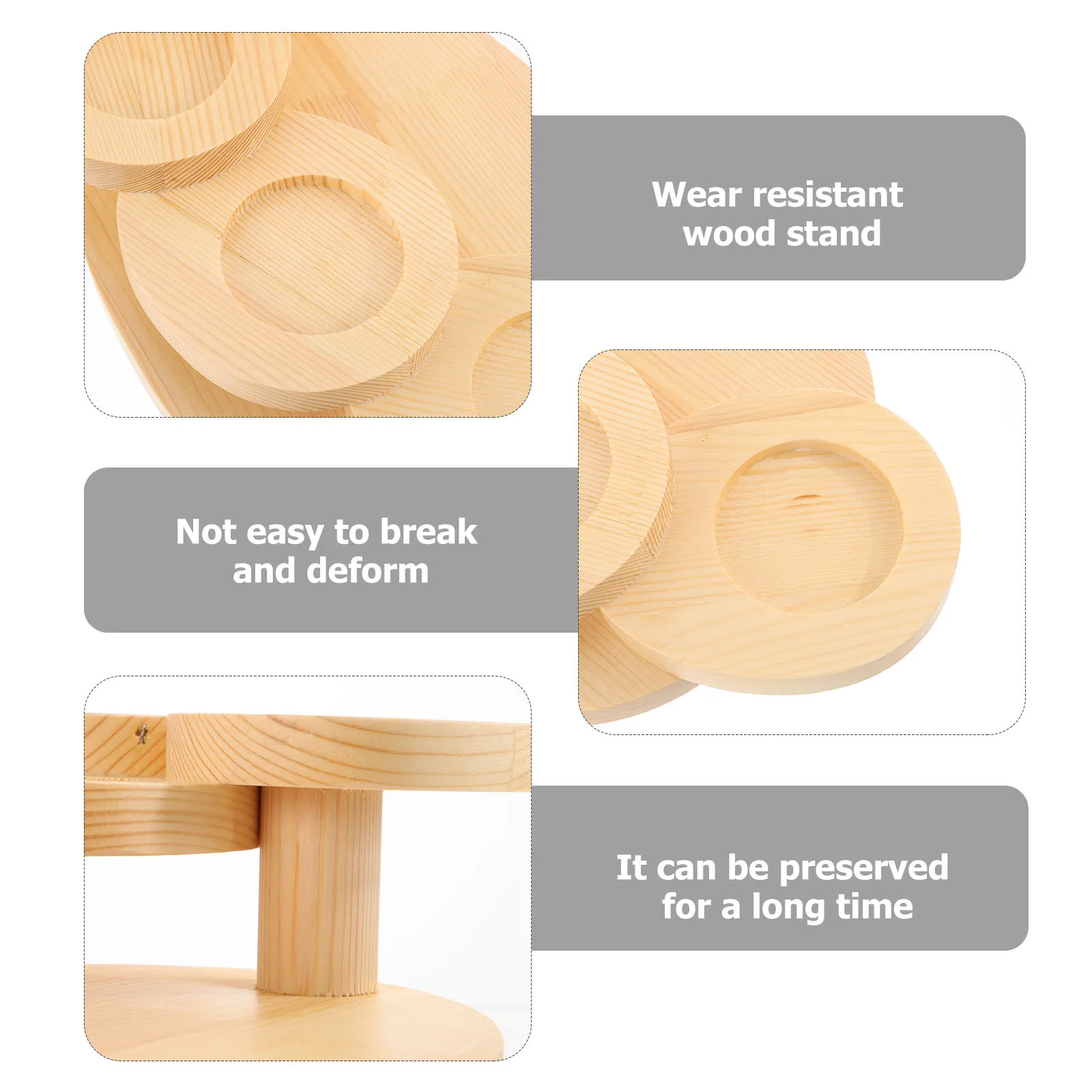 

Wooden Five-Step Ladder Food Display Stand Floral Shape Snack Dessert Serving Tray Sushi Rack Restaurant Display