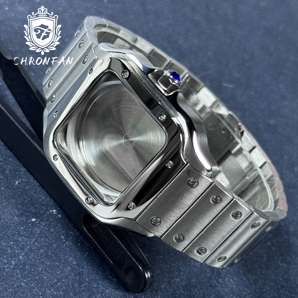 for Santos Square Watch Case NH35 38mm 316L Stainless steel SKX Watch Accessories Parts for NH35 4R35 NH36 4R36 Movements image 5